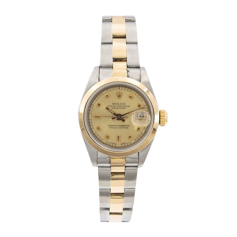 Rolex - Oyster Perpetual Datejust - Orologio da donna in acciaio e oro giallo 18kt, ref. 69163