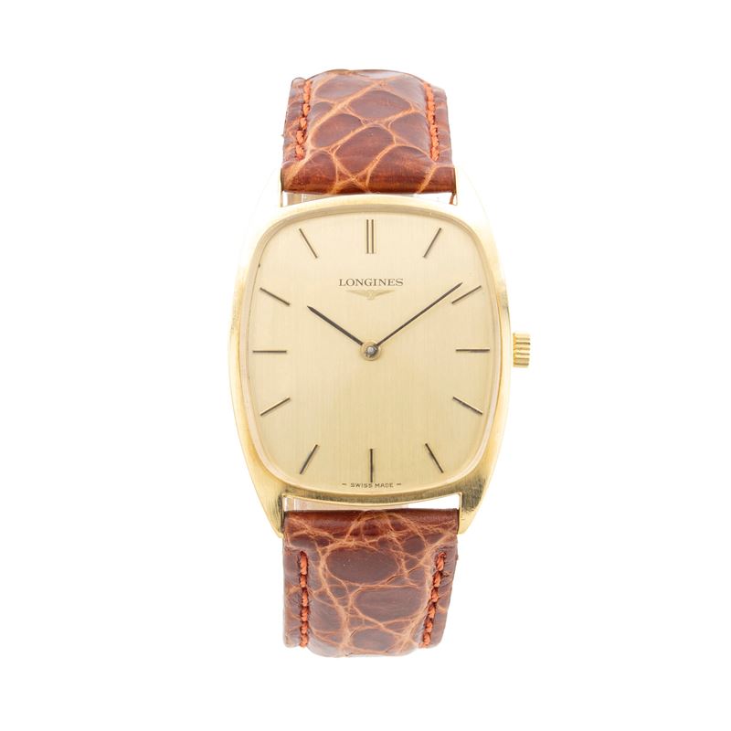 Longines - Orologio da polso in oro giallo 18 kt (ref. 17805477), anni 80/90