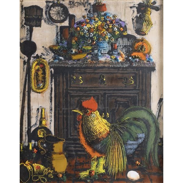 Gennaro Picinni - "Still life with rooster"