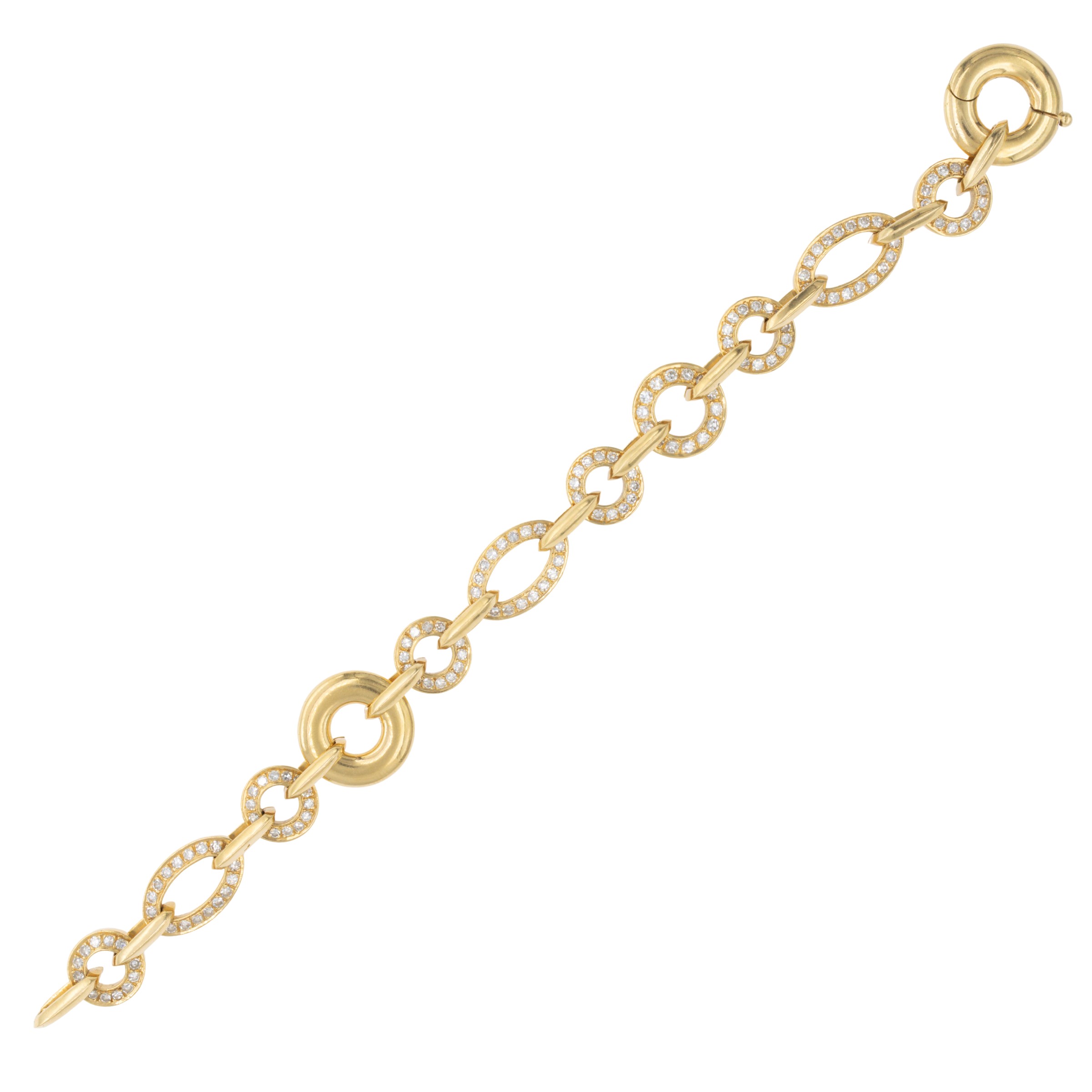 Collana e bracciale in oro giallo 18kt e diamanti