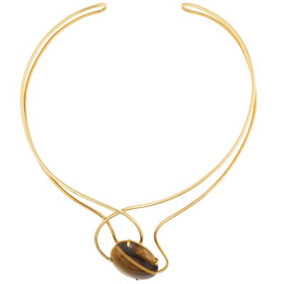Unoaerre, Choker in oro giallo 18kt con occhio di tigre