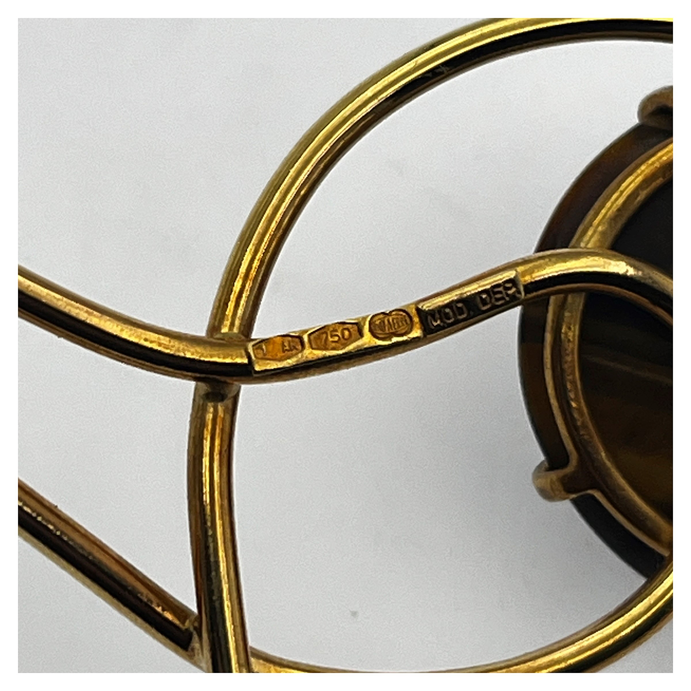 Unoaerre, Choker in oro giallo 18kt con occhio di tigre