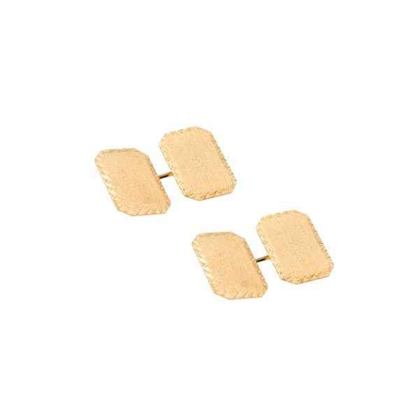 Gemelli rettangolari in oro giallo 18kt  - Asta GIOIELLI E OROLOGI WEB LIVE - Colasanti Casa d'Aste