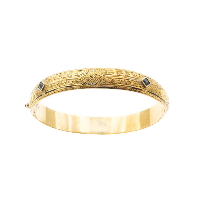 Bracciale a manetta, oro giallo 18kt, primi '900