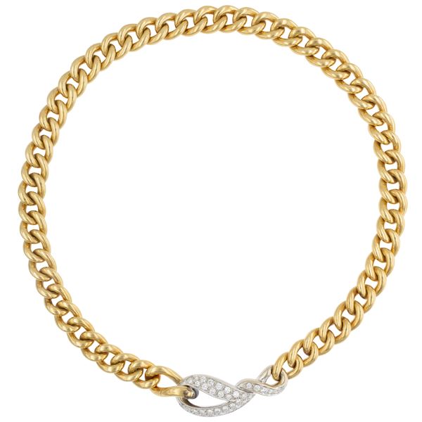 Pomellato - collana in oro giallo 18kt e diamanti
