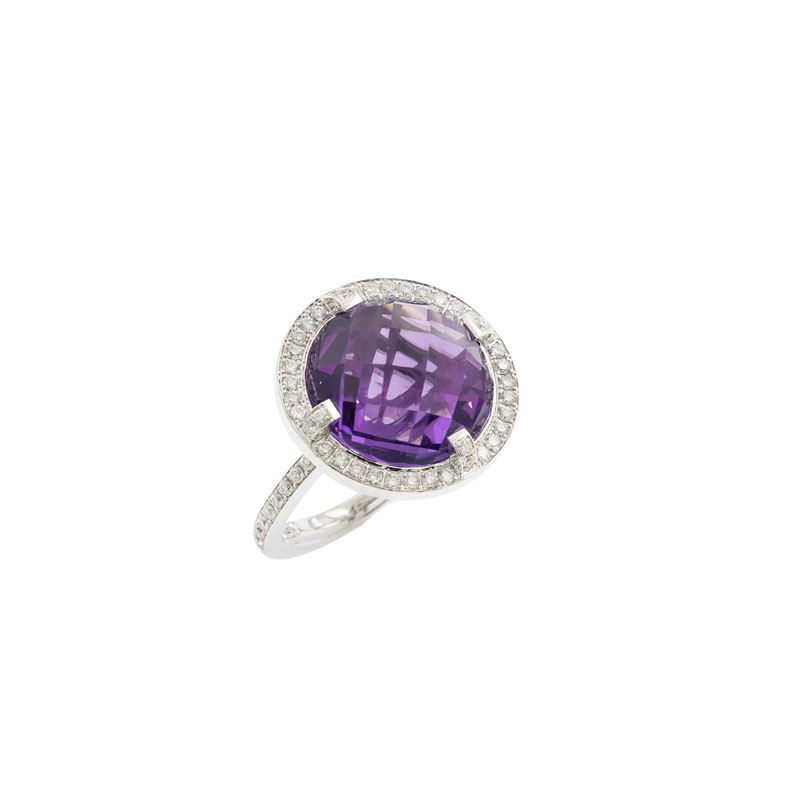 Chaumet - Anello in Oro Bianco 18kt Ametista e Diamanti