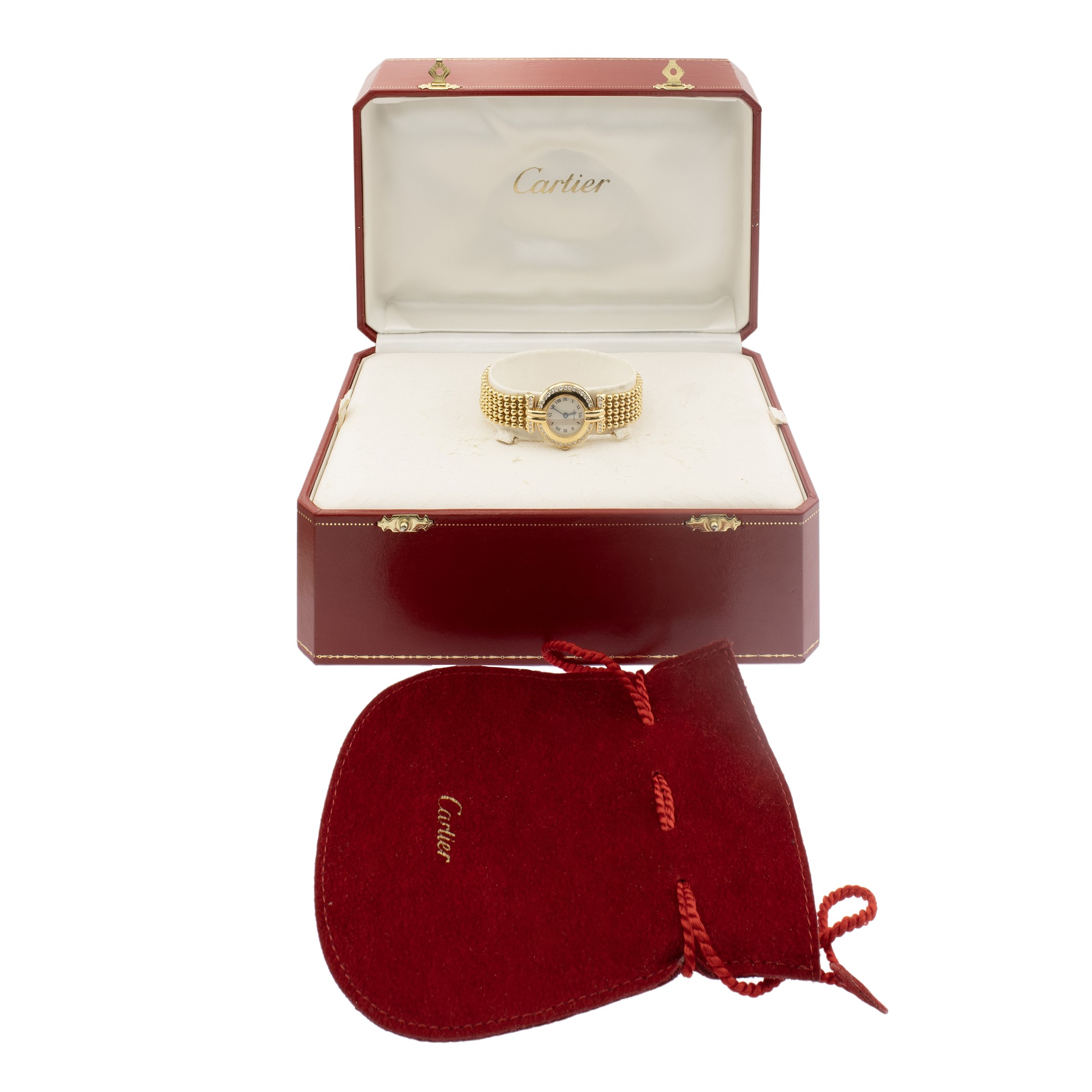 Cartier - Orologio da donna in oro giallo 18kt con diamanti