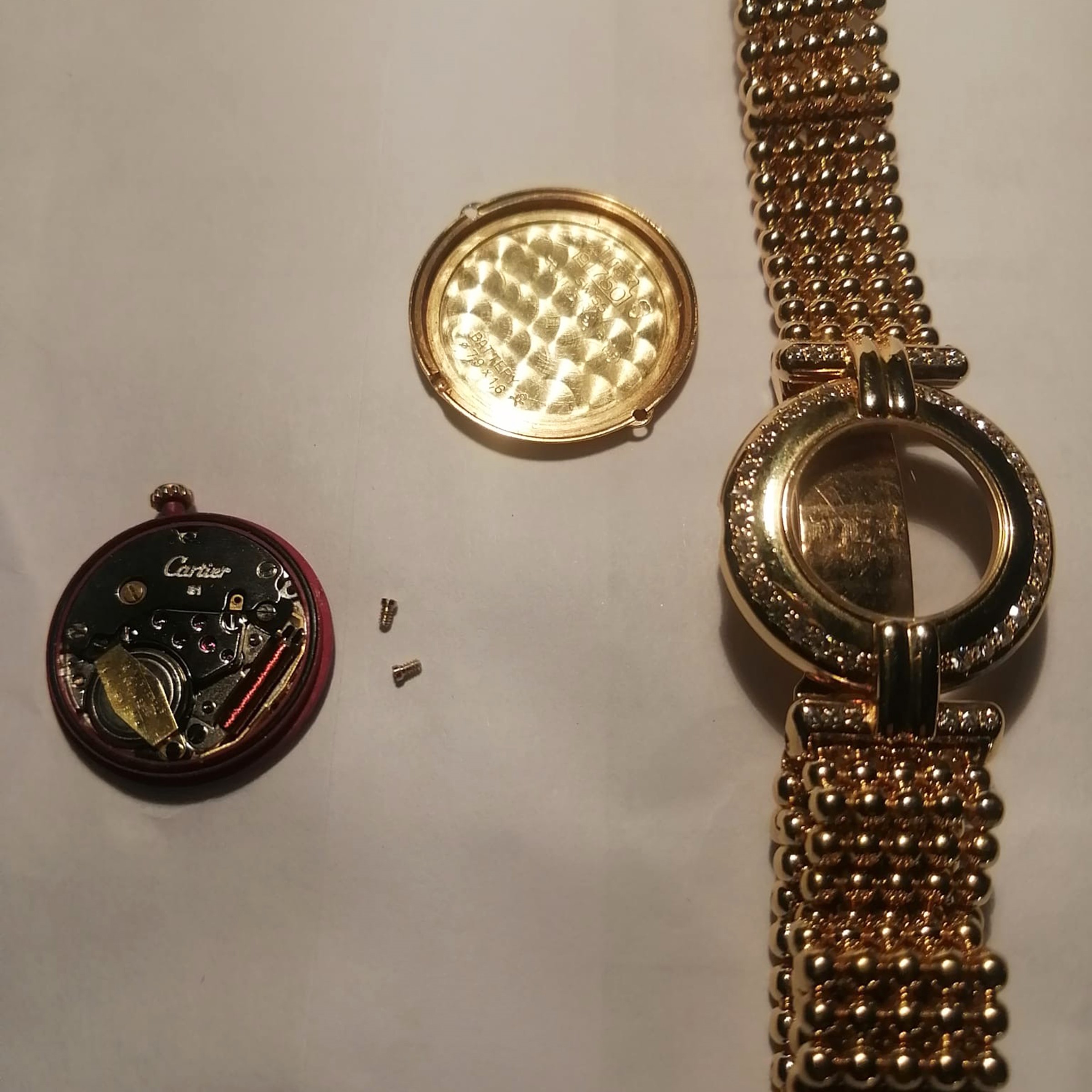 Cartier - Orologio da donna in oro giallo 18kt con diamanti