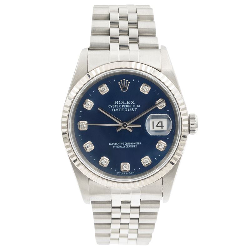 Rolex - Oyster Perpetual Datejust, orologio da polso in acciaio e oro bianco, circa anni '90