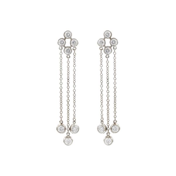 Tiffany &amp; Co. - orecchini pendenti in platino e diamanti