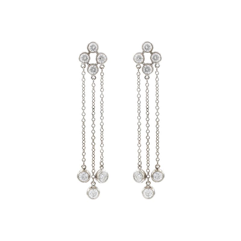 Tiffany & Co. - Orecchini Pendenti in Platino e Diamanti