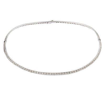 Choker in oro bianco 18 kt con diamanti taglio brillante, 29 gr, 36 cm