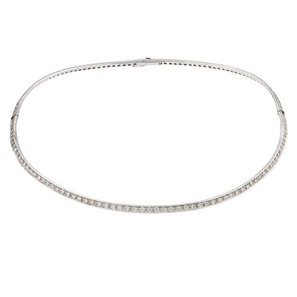 Choker in oro bianco 18kt e diamanti