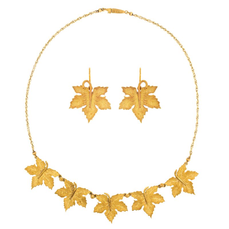 demi parure edera in oro giallo 18kt