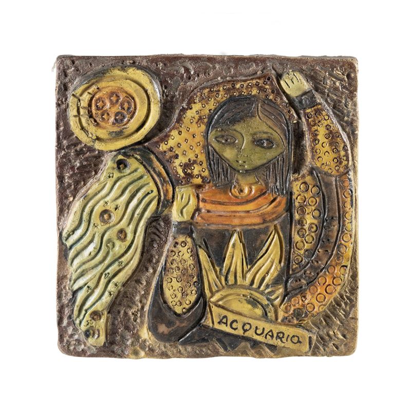 Marcello Fantoni - Piastra in ceramica policroma (anni ’50)