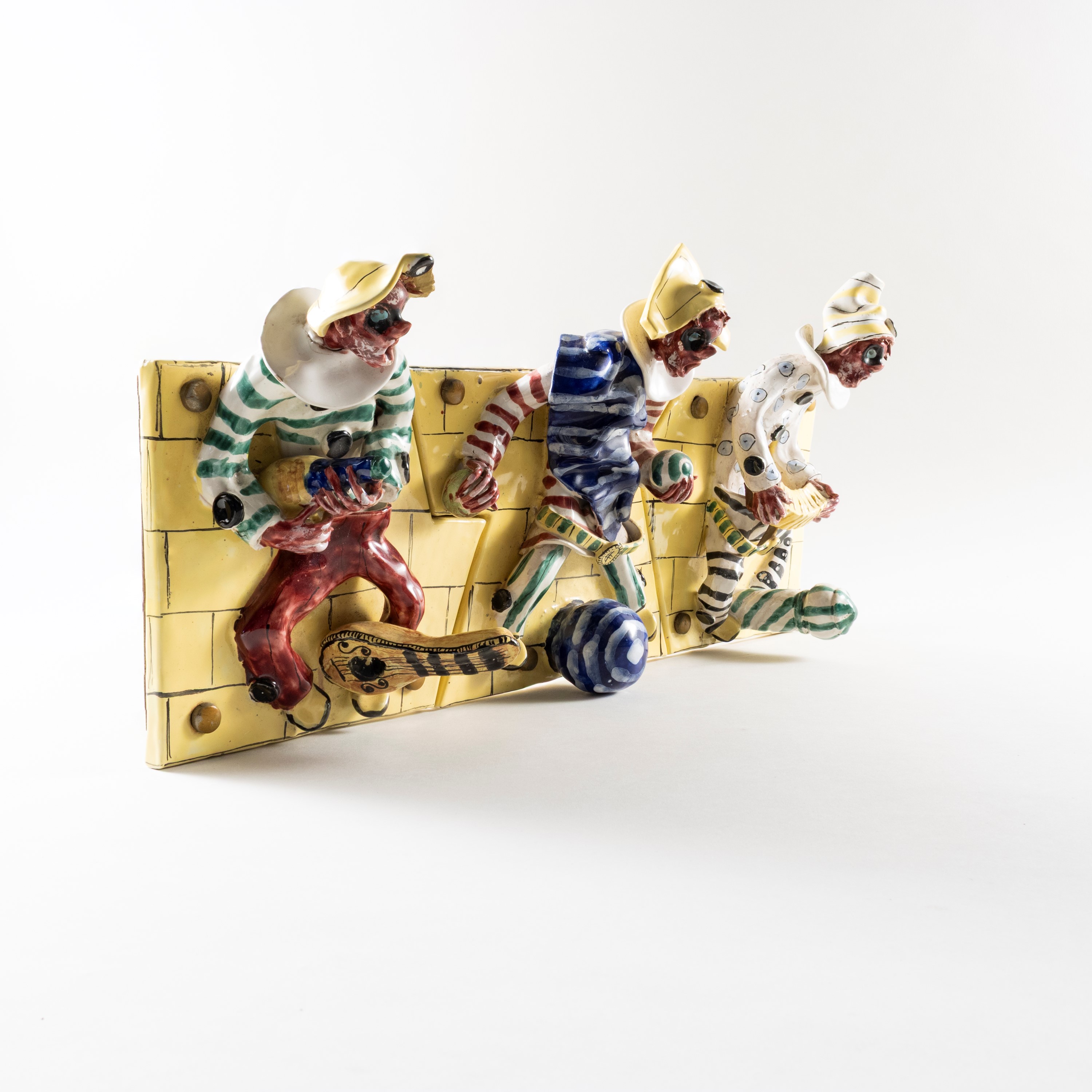 Giulio Guerrieri, appendiabiti in ceramica policroma e legno (Murano, anni ’50-’60)