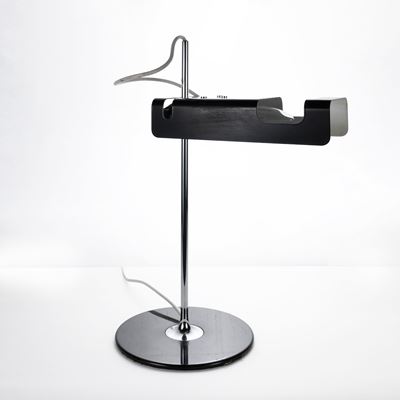 Lampada da tavolo “Spider”, metallo cromato e verniciato