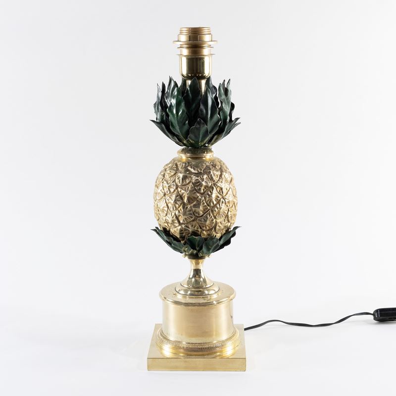 Manifattura italiana, Lampada da tavolo in bronzo dorato (anni ’70)