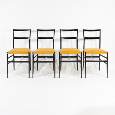 Quattro sedie “Superleggera” (produzione Cassina), 1957