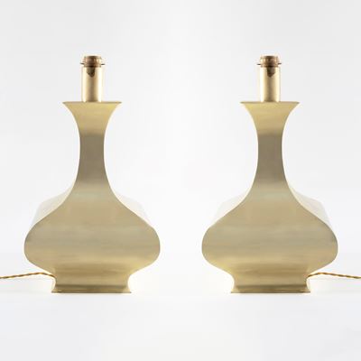 Prod. High Society, coppia di lampade da tavolo in ottone