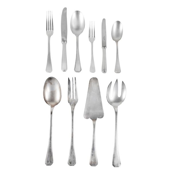 Christofle, silvered metal cutlery service (76)