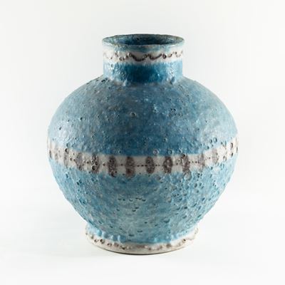 Guido Gambone (attrib.), Vaso in ceramica policroma, produzione C.A.S., Vietri anni '50