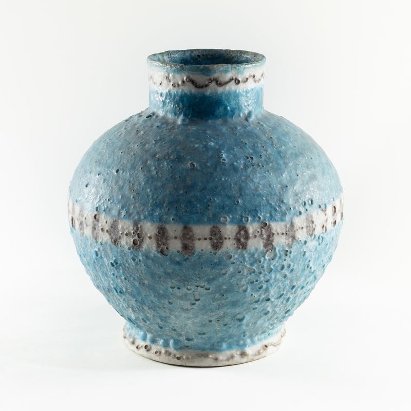 Guido Gambone (attrib.), Vaso in ceramica policroma, produzione C.A.S., Vietri anni '50