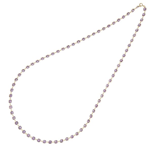 18kt yellow gold and carré-cut amethysts necklace  - Auction JEWELS AND WATCHES WEB LIVE - Colasanti Casa d'Aste