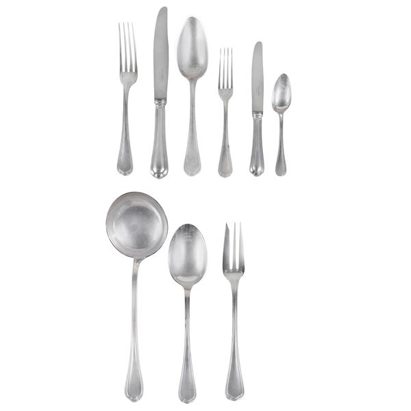 Christofle, silvered metal cutlery service (87)