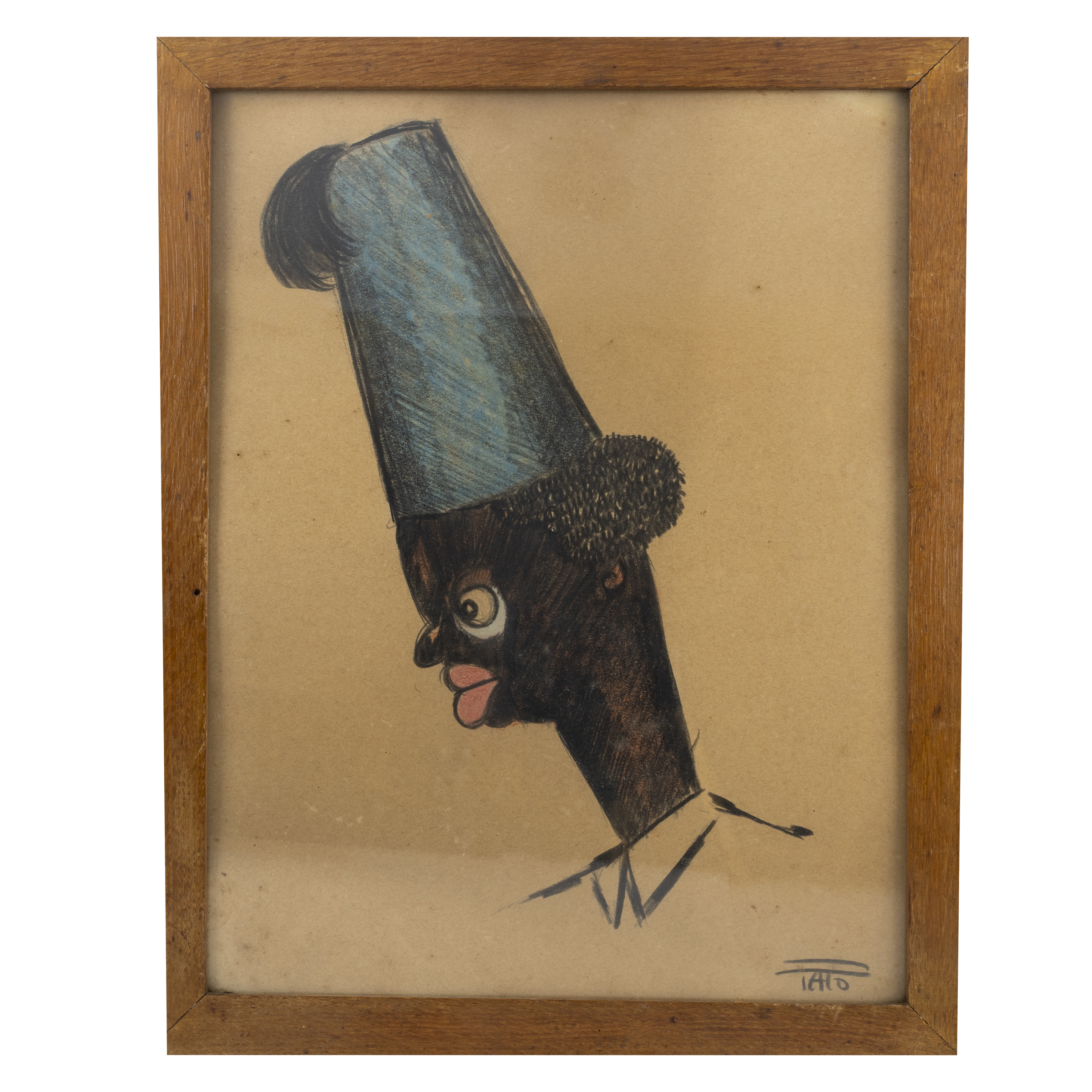 (guglielmo Sansoni) Tato - "caricatura di Uomo Etiope con Fez"