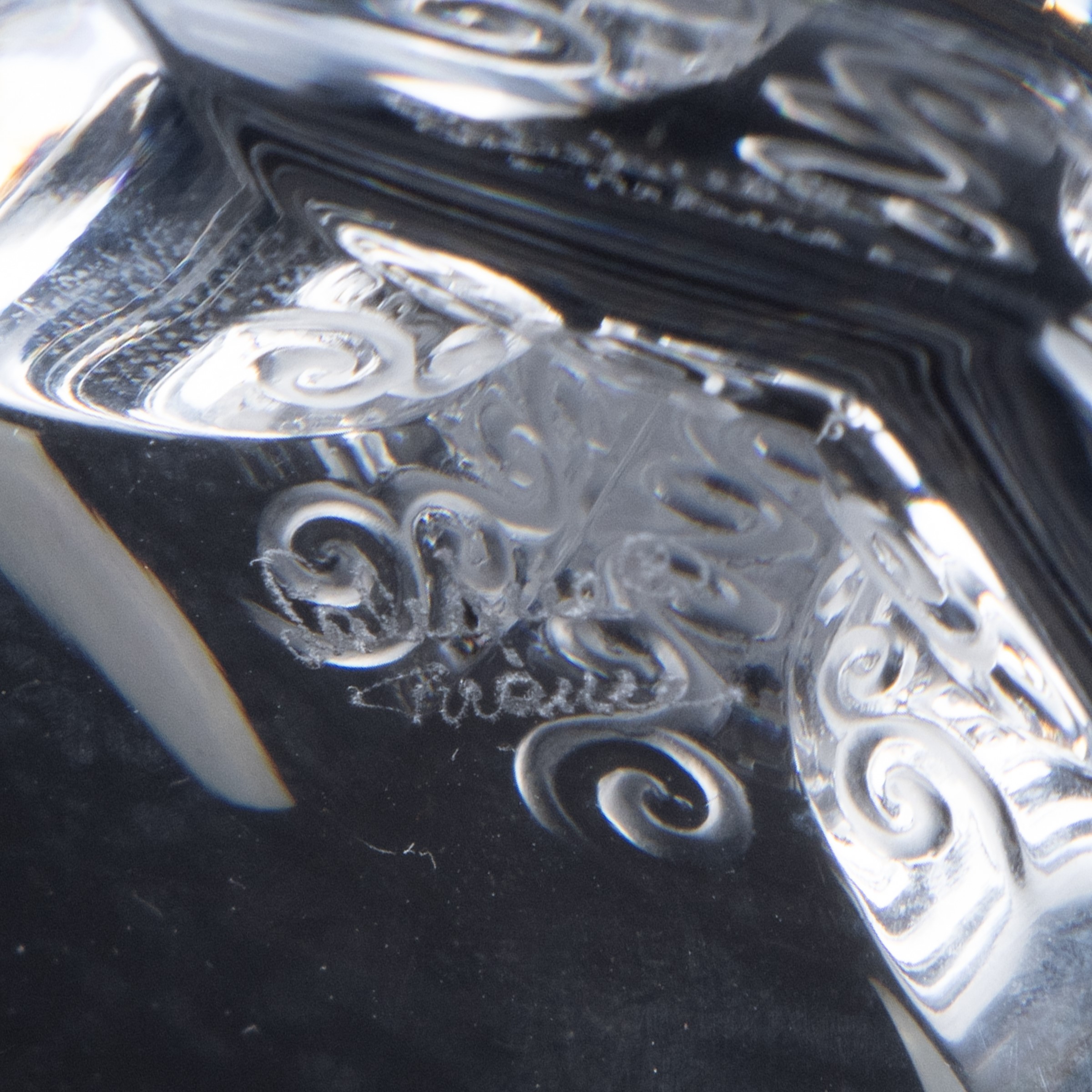 Lalique, Servizio di bicchieri a calice modello “Trévès” in cristallo trasparente (Francia, XX se...