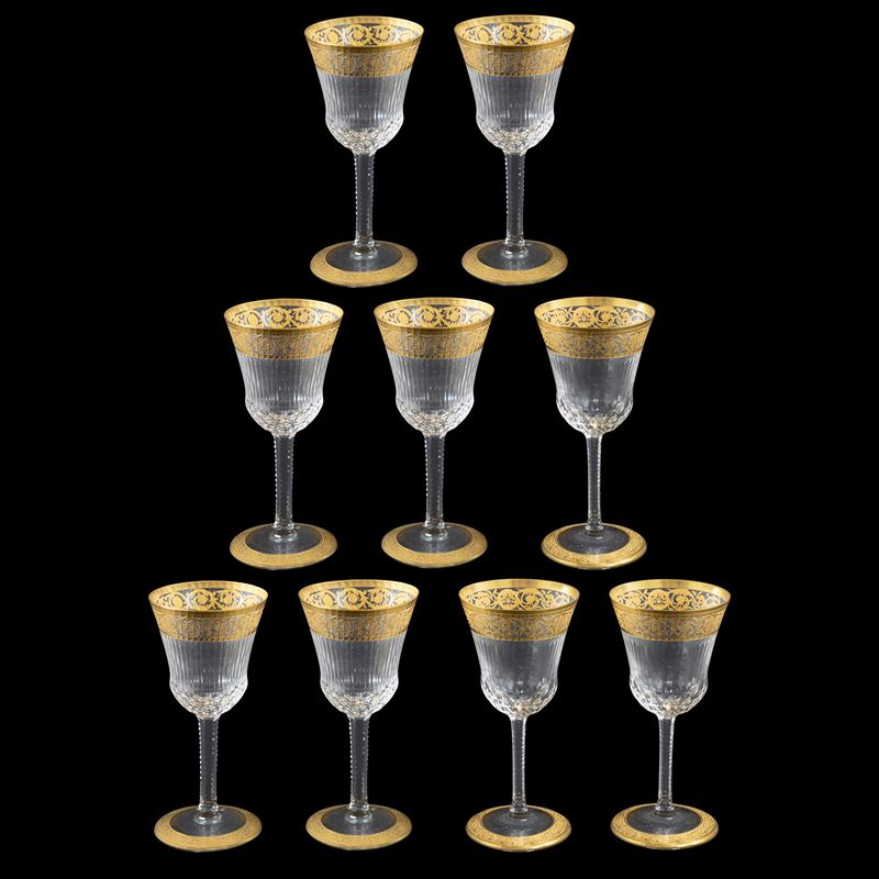 Saint-Louis, dodici bicchieri da liquore modello “Thistle”