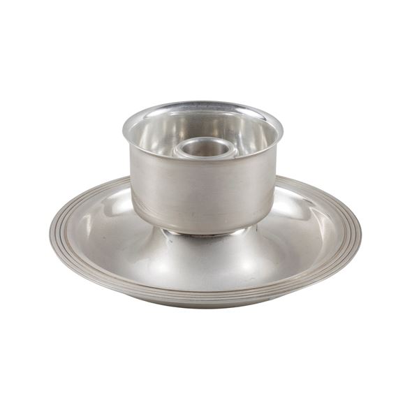 Christofle, silvered metal candlestick
