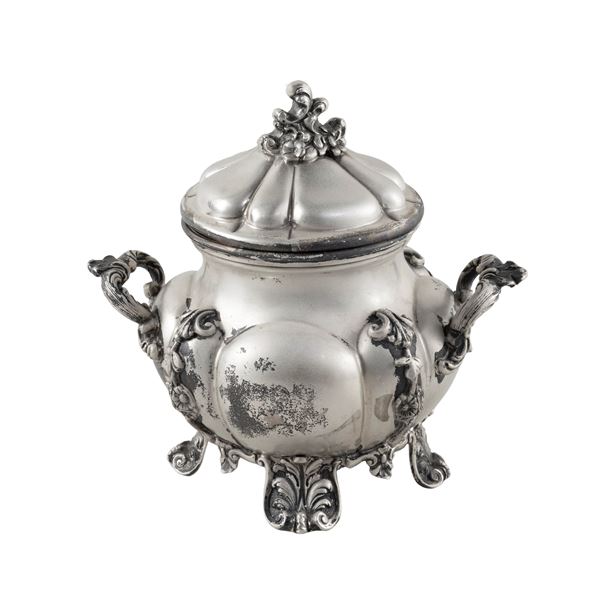 Silver sugar bowl