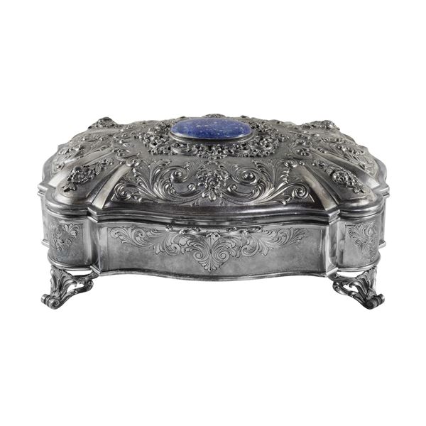 Large silver and vermeil casket