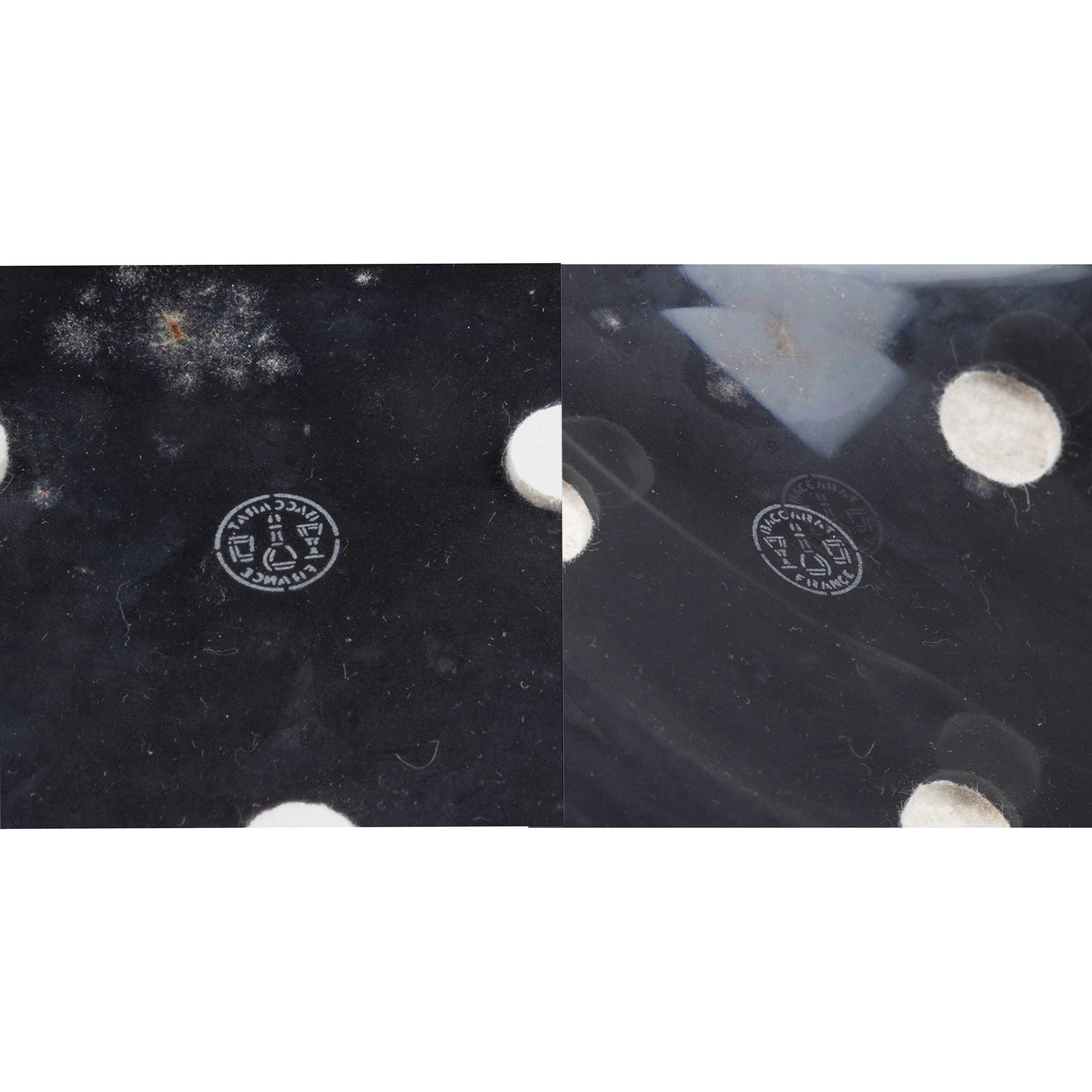 Baccarat, bowl portacaviale in cristallo trasparente con supporto in metallo argentato