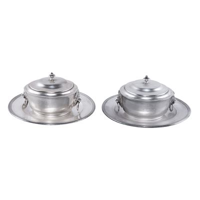 Coppia di Legumiere in Argento con Presentoire