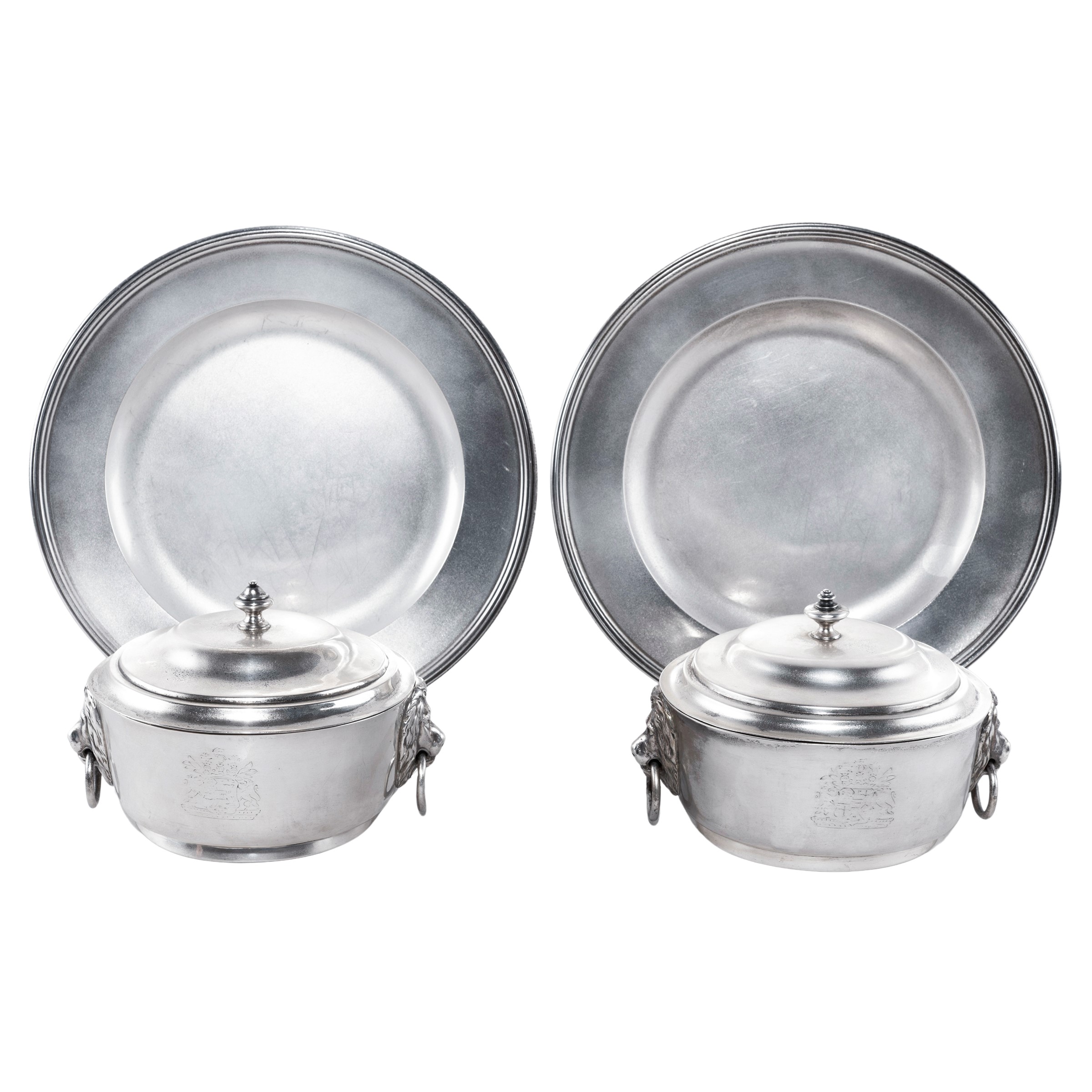 Coppia di Legumiere in Argento con Presentoire