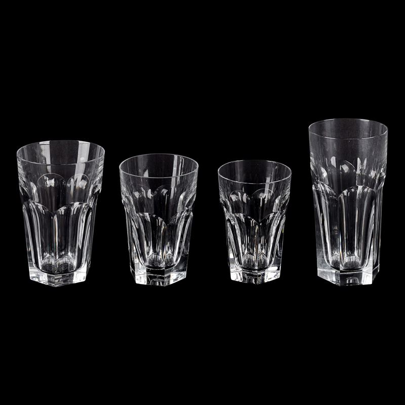 Baccarat, Servizio di bicchieri “Harcourt 1841” in cristallo molato e sfaccettato (48 pezzi)