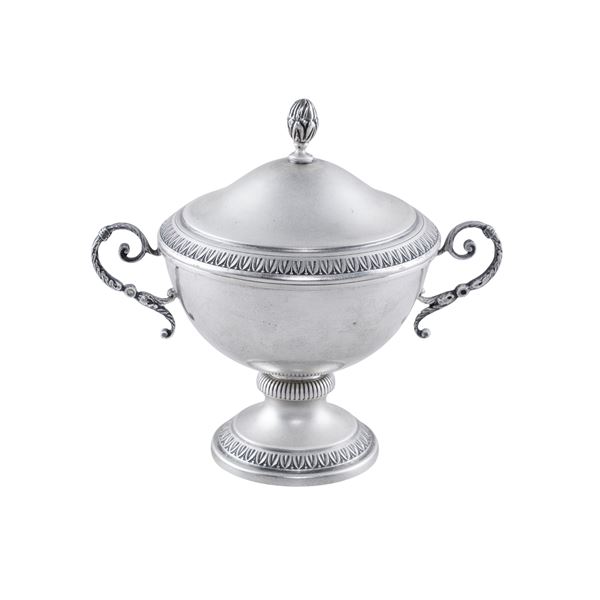 Silver sugar bowl