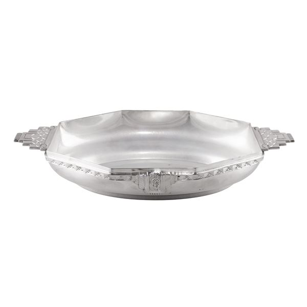 Silvered metal Déco centerpiece