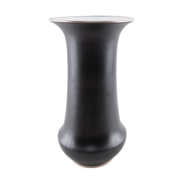 Prod. Richard Ginori, black porcelain vase