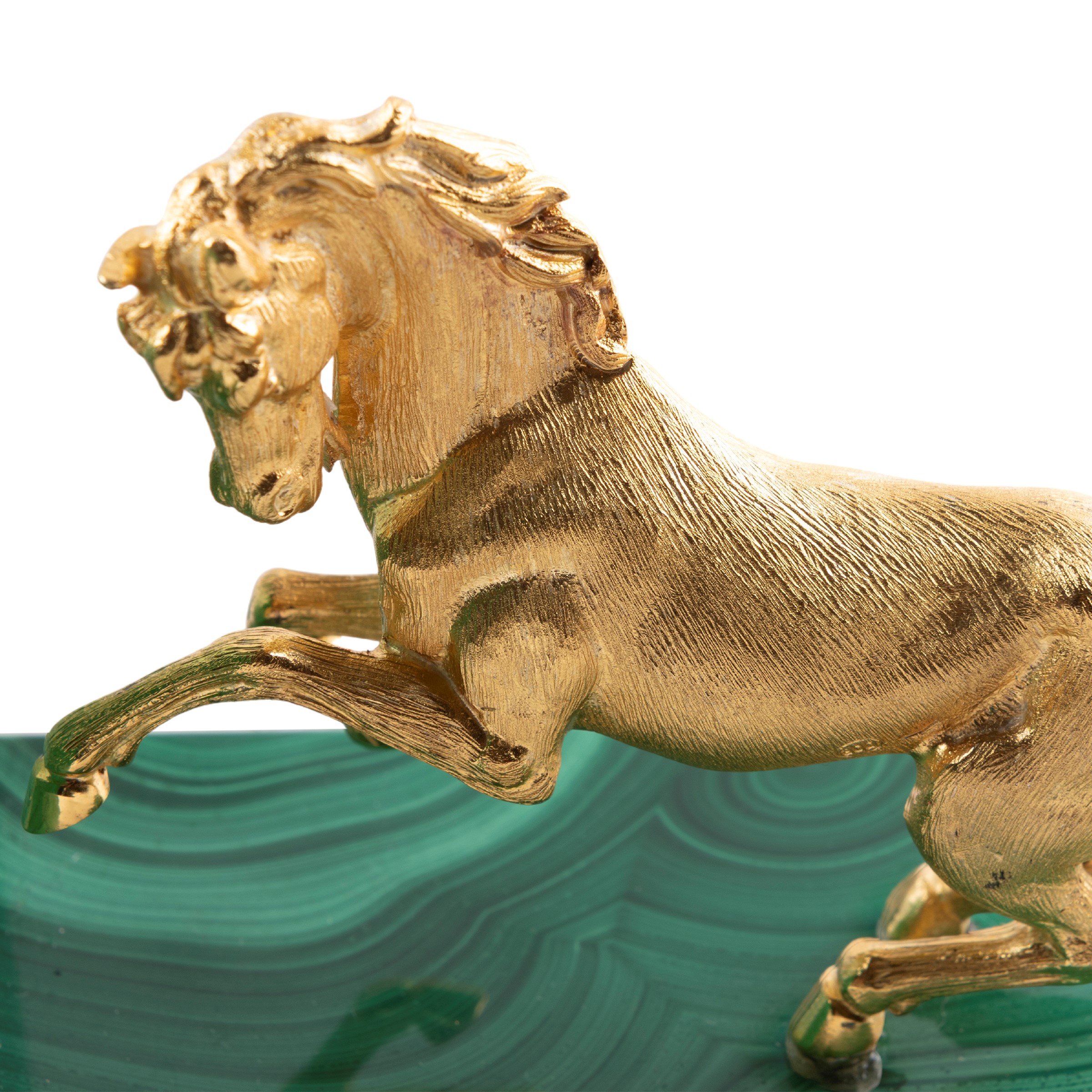 Coppia di segnalibri, vermeil e malachite (Italia, XX secolo)