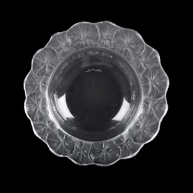 Lalique, Centrotavola in Vetro e Cristallo Trasparente