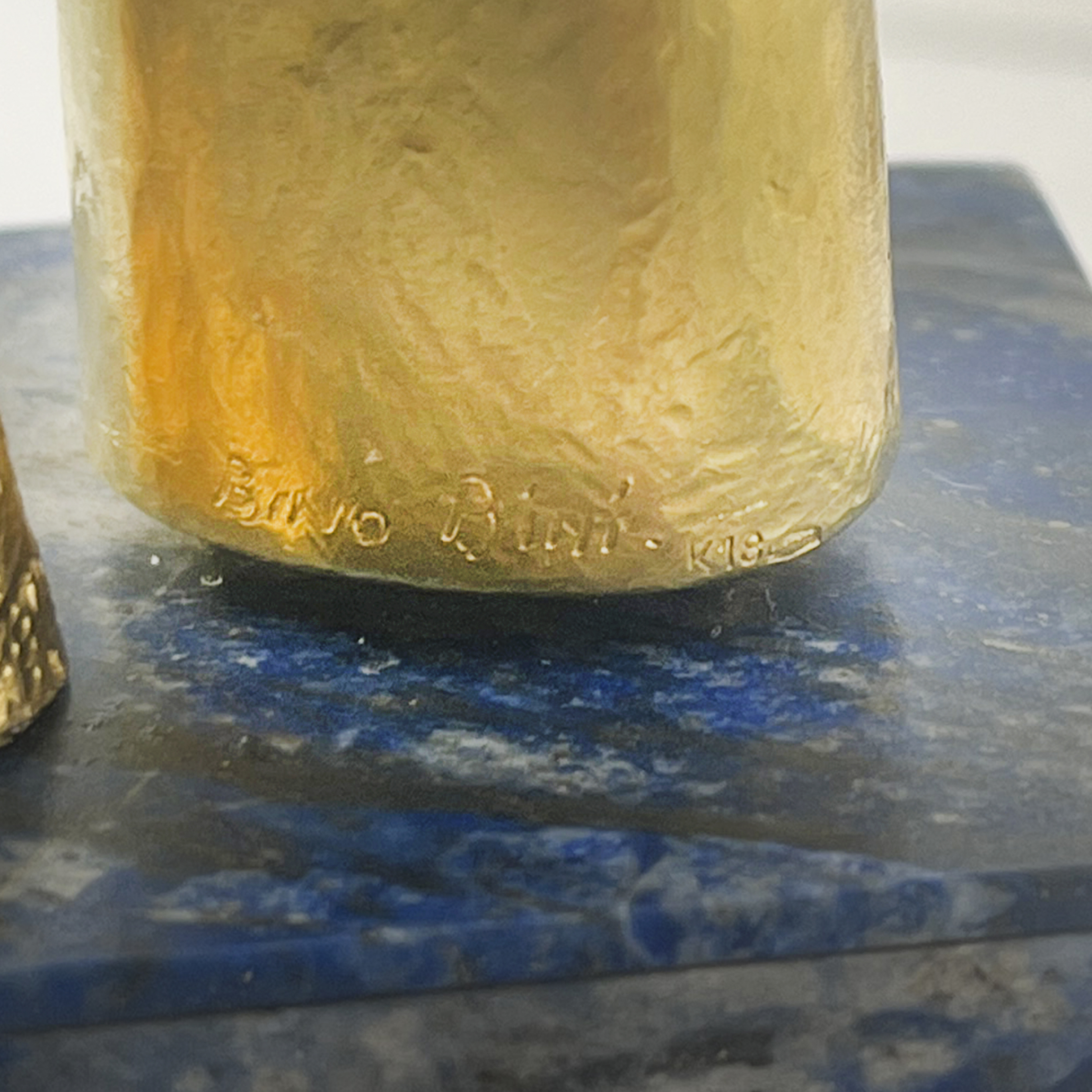 Bino Bini, Scultura in oro giallo 18 kt raffigurante San Francesco con uccellini