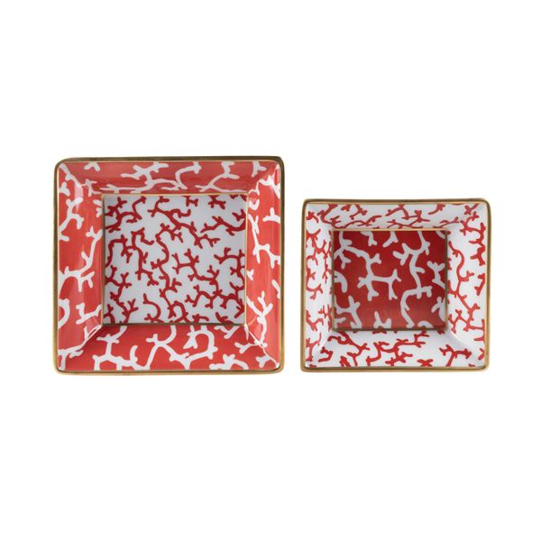 Alberto Pinto, prod. Raynaud Limoges, pair of coin trays