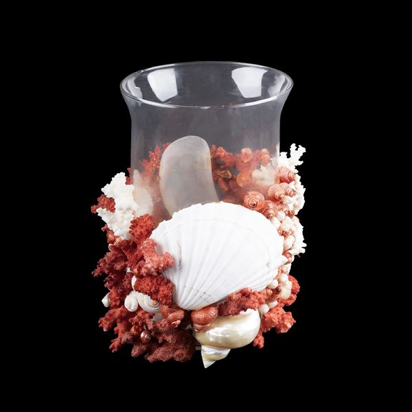 Transparent glass candle vase