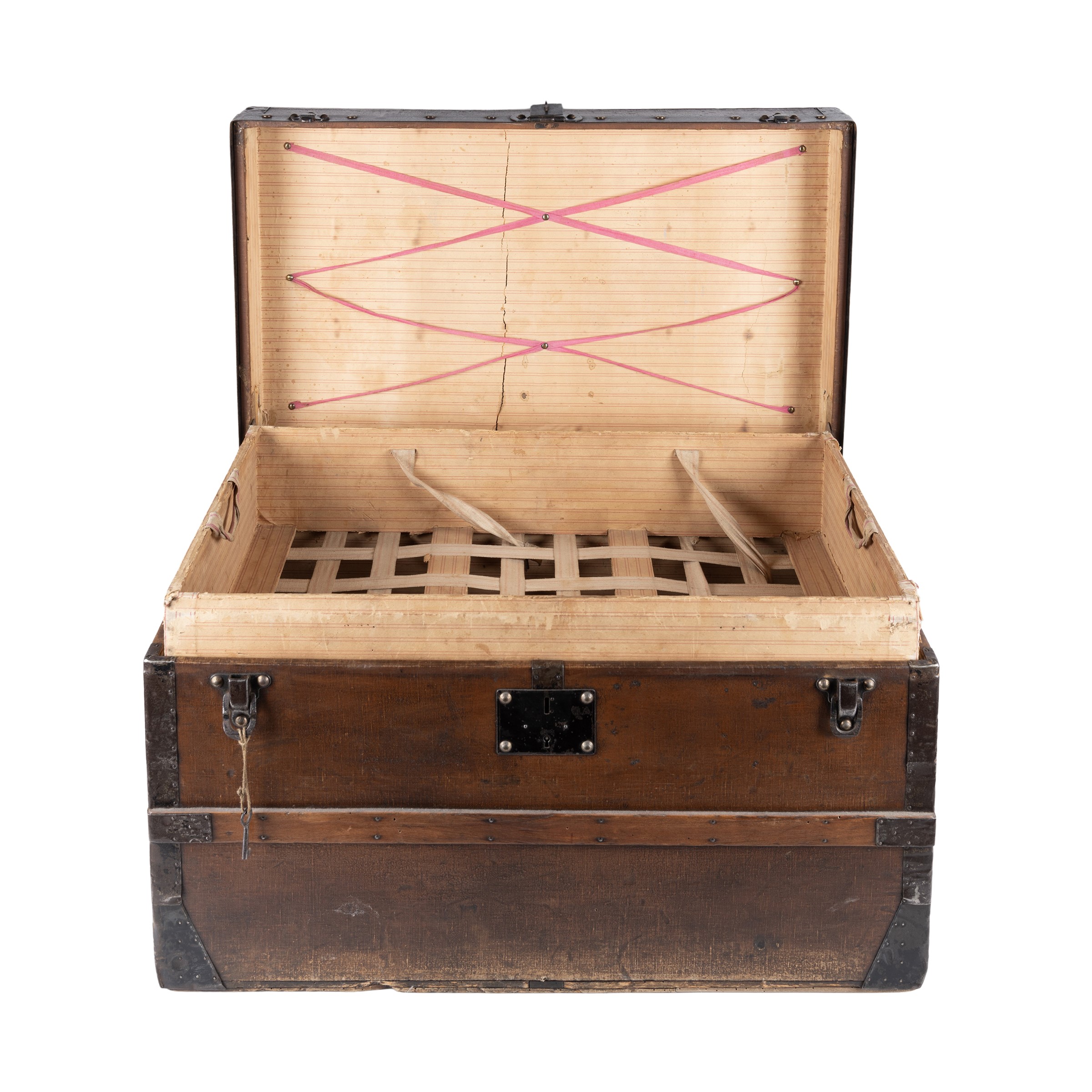 Louis Vuitton, baule da pic-nic in tela con finiture in metallo e ottone, monogramma L.D.