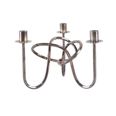 Candelabro in Metallo Argentato a Tre Luci