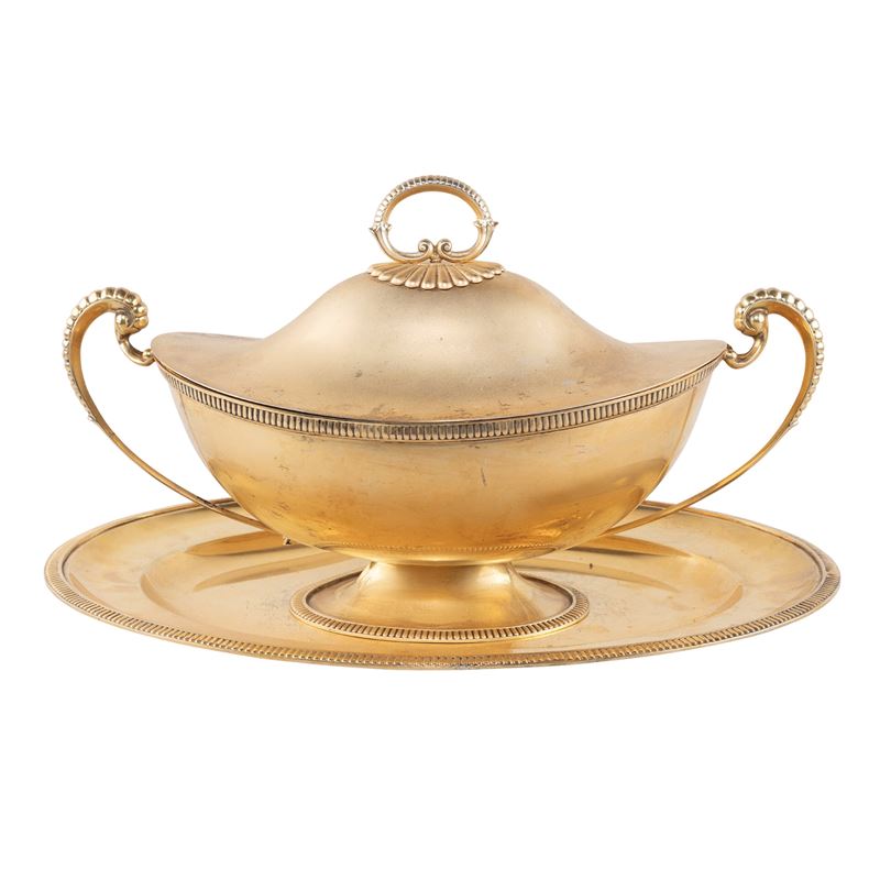 Zuppiera con Presentoire in Vermeil